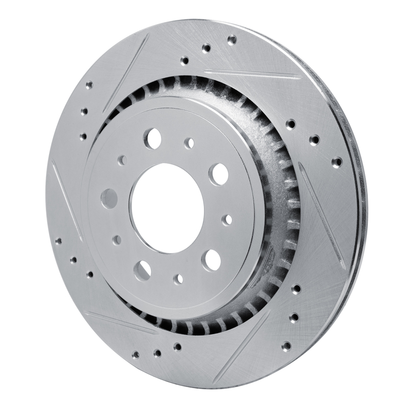 Volvo V70 Brake Rotor (1) - Rear Left - R1 Concepts - Drilled & Slotted - Silver - 2000